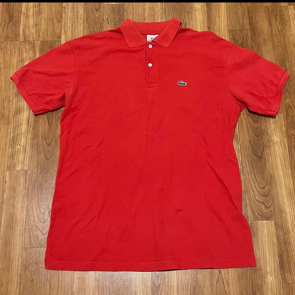 Red Lacoste Polo Shirt - Size 7